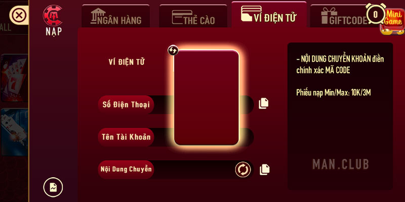 Nạp tiền Brand ví điện tử